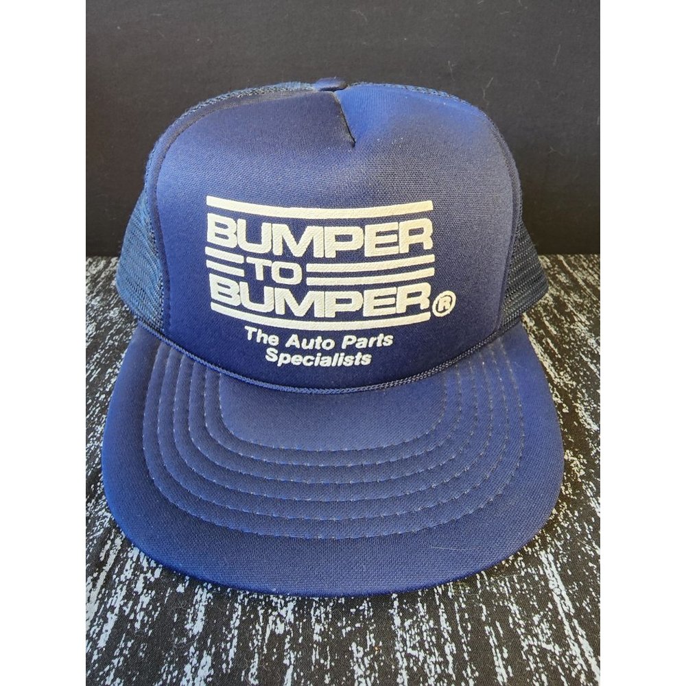 Vintage BUMPER TO BUMPER Auto Parts | Snap Back Trucker Mesh Blue Cap or Hat
